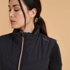 Damesbodywarmer Voor Ruitersport 500 Zwart Met Goudroze Rits -Default Template 1 damesbodywarmer voor ruitersport 500 zwart met goudroze rits 2