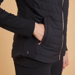 Damesbodywarmer Voor Ruitersport 500 Zwart Met Goudroze Rits -Default Template 1 damesbodywarmer voor ruitersport 500 zwart met goudroze rits 3