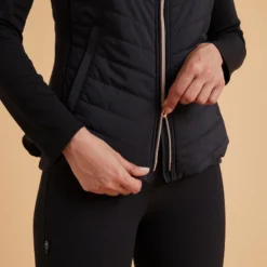 Damesbodywarmer Voor Ruitersport 500 Zwart Met Goudroze Rits -Default Template 1 damesbodywarmer voor ruitersport 500 zwart met goudroze rits 4