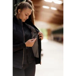 Damesbodywarmer Voor Ruitersport 500 Zwart Met Goudroze Rits -Default Template 1 damesbodywarmer voor ruitersport 500 zwart met goudroze rits 9